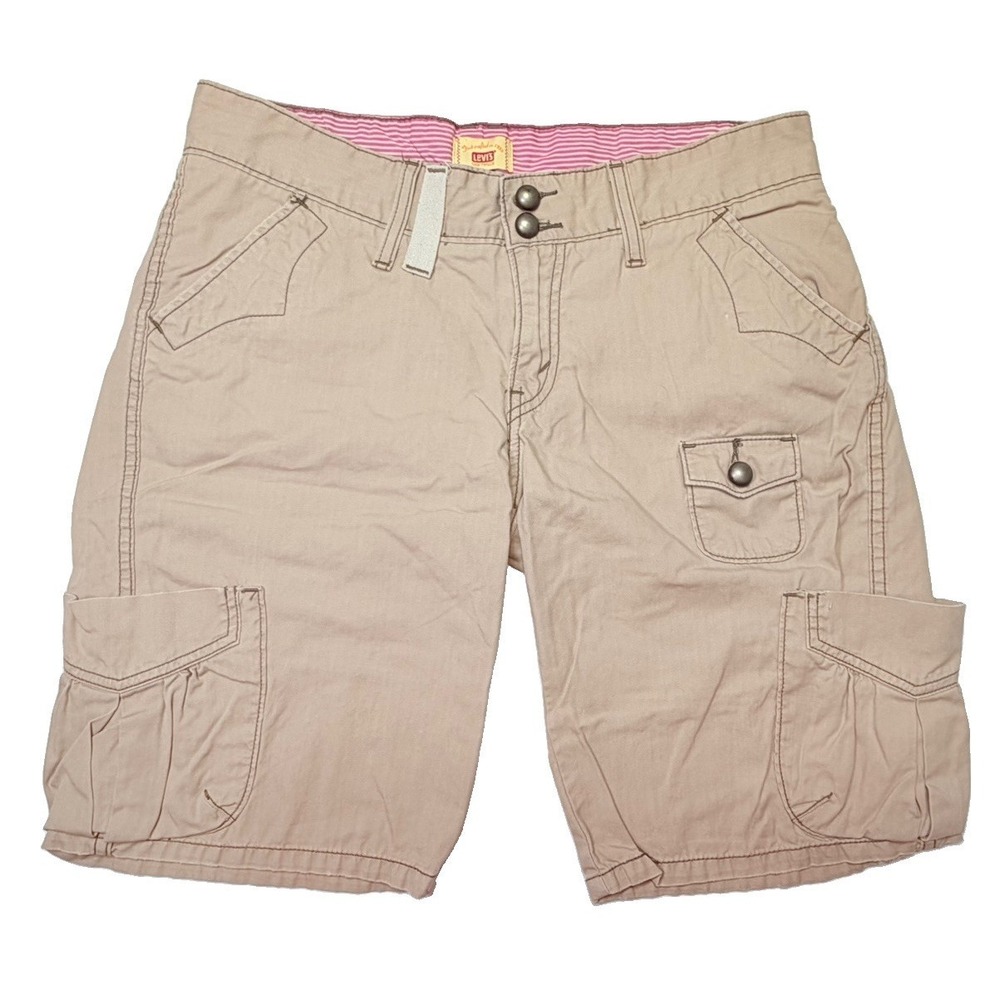 Levi's Tab Twills Cargo Shorts Women's Size 11‎ Khaki Cotton Utility